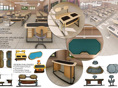 Competition Entry of Sustainable Furniture Design for Schools furniture design modeling rendering school furniture design sustainable furniture