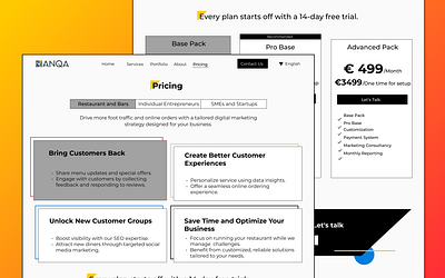 ANQA Digital Marketing Agency – Pricing Page digitalagency minimalui packagedesign pricingpage ui uiux webdesign