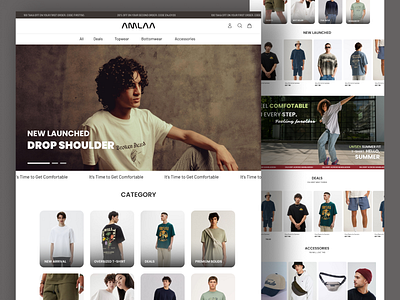 Amlaa - Fashion Brand Landing Page Design. clothing brand website design landing page landing page design ui design user interface web design website desing