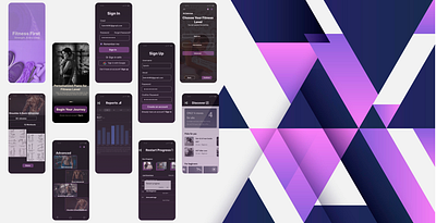 Fitness Mobile App Design adobe illustrator canva design figma graphic design mobile app design prototyping ui