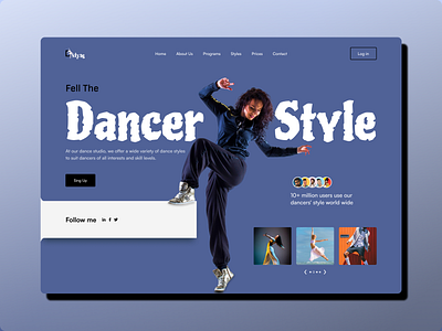 Dancer Style Website dance studio dancer website design landing page ui uiux user interface website