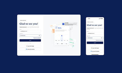 Log In/Business tracker account business tracker input fields log in registration statistic ui