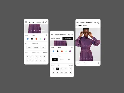 Monsoon - Product detail page product design ui design ux design web design