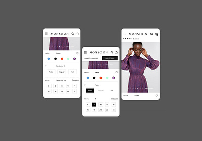Monsoon - Product detail page product design ui design ux design web design
