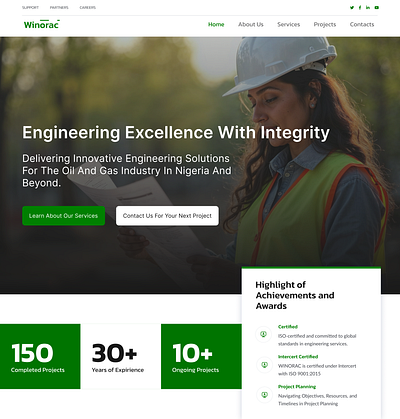 Building a Modern Web Presence for Winorac Engineering Services landingpage ui uiux ux website websitedesign