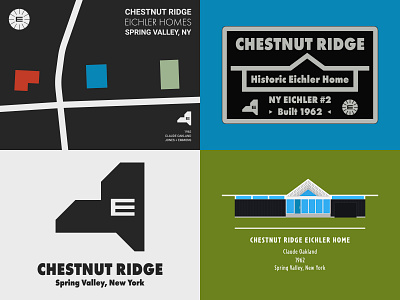 Chestnut Ridge Eichler Homes community - custom artwork adobe illustrator architecture custom map eichler house drawing illustration logo logo design map mid century modern minimalist new york plaque signage signage design vector vector art vector illustration