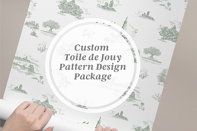 The Hughes Studio Custom Toile de Jouy Commission Package custom pattern design custom toile de jouy custom toile pattern custom toile print repeat pattern toile de jouy toile pattern