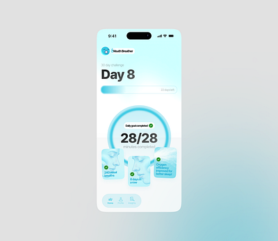 Nasal breathing app app app design blue app breathing app breathing exercises app design mobile app nasal breathing app ui uiux ux