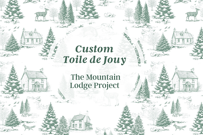 The Mountain Lodge Custom Toile de Jouy Commission Project custom pattern design custom prints custom toile de jouy seamless pattern toile de jouy toile de jouy pattern toile de jouy print