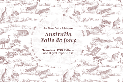 The Australia Toile de Jouy Pattern Set on Creative Market repeat pattern seamless pattern surface pattern design toile de jouy toile de jouy pattern toile de jouy print