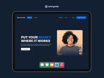 Cowrywise Landing page redesign 3d animation branding graphic design logo ui