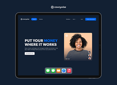 Cowrywise Landing page redesign 3d animation branding graphic design logo ui