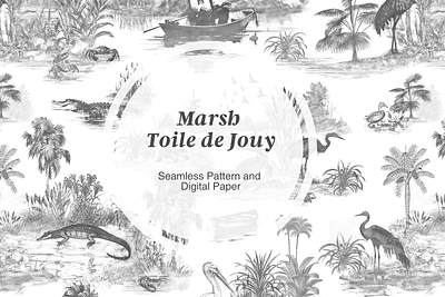 The Marsh Toile de Jouy Pattern on Creative Market repeating pattern seamless pattern surface pattern toile de jouy toile de jouy pattern