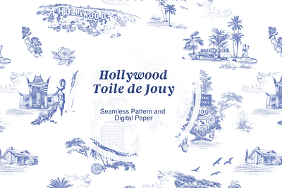 The Hollywood Toile de Jouy Pattern on Creative Market repeating pattern seamless pattern surface pattern toile de jouy toile de jouy pattern