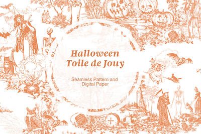 The Halloween Toile de Jouy Pattern on Creative Market repeating pattern seamless pattern surface pattern toile de jouy toile de jouy pattern