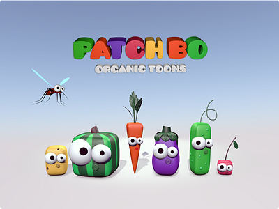 Patch Bo - Organic Toons 3d animation animation series cartoon heroes cartoons graphic design illustration organic toons vegetables zevs.design