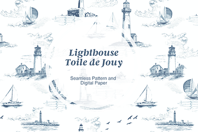 The Lighthouse Toile de Jouy Pattern on Creative Market repeating pattern seamless pattern surface pattern toile de jouy pattern