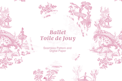 The Ballet Toile de Jouy Pattern on Creative Market repeating pattern seamless pattern surface pattern toile de jouy pattern