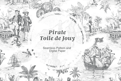 The Pirate Toile de Jouy Pattern on Creative Market repeating pattern seamless pattern surface pattern toile de jouy pattern