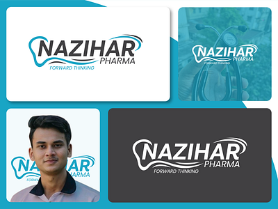 Nazihar Pharma Logo branding design graphic design illustration logo logotype pharma shariflogohut typography