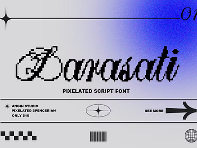 Larasati Pixelated Script Font classic design display font game game font pixel pixel font pixelated typeface typography vintage