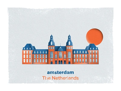 Amsterdam, The Netherlands 🇳🇱 amsterdam centraal dutch grand central holland illustration netherlands orange