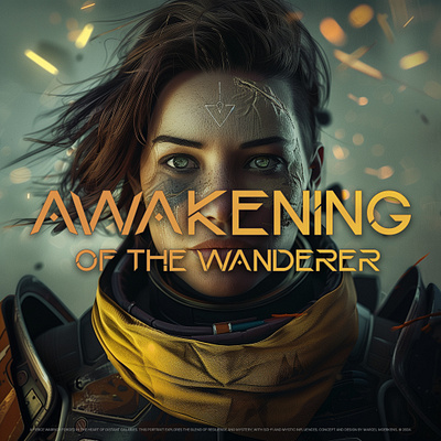 Awakening of the Wanderer destinyinspired digitalportrait futuristic guardian scifiart spacefantasy warrior