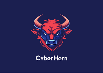 CyberHorn Gaming Logo Design branding design graphic design illustration logo typography vector