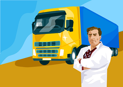 Truck driver illustration