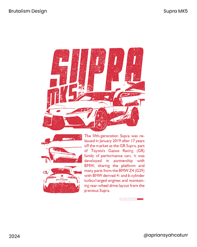 Futuristic Style Supra MK5 T-shirt Design branding car de design graphic design illustration supra supramk5 t shirt vector