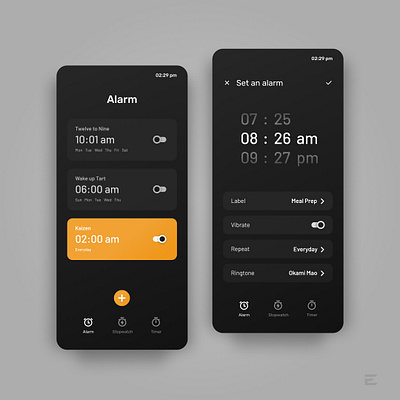 Alarm Mobile App ui