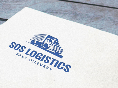 SOS Logistics Logo classic dilevery illustration logistics truck