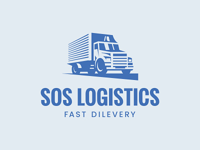 SOS Logistics Logo classic dilevery illustration logistics truck