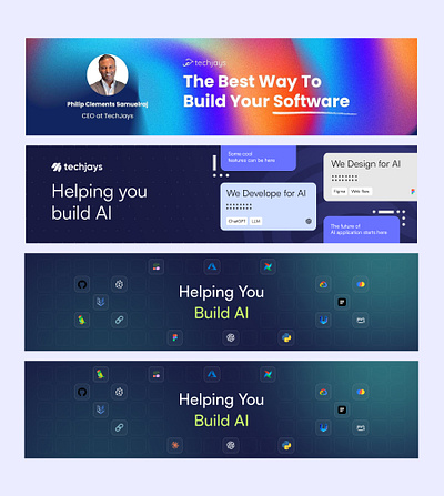 Techjays Linkedin Banners branding design typography ui ux