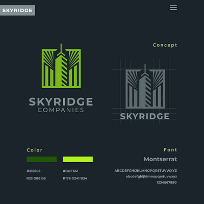 Skyridge branding graphic design logo