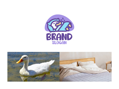 Sleeping Duck ready-made logo for sale 3d anhdodes animation branding design graphic design illustration logo logo design logo designer logodesign minimalist logo minimalist logo design motion graphics ui