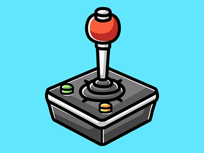 Retro Joystick Doodle Cartoon Illustration cartoon entertainment toy vector