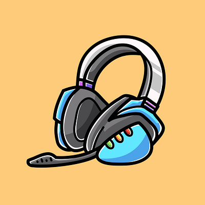 Headphone Doodle Cartoon Illustration win