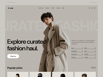 Fashion Landing Page Design banner design branding design doradsn ecommerce fashion landing page figma graphic design illustration itrsehanraihan logo opacityauthor ui ui ux ux