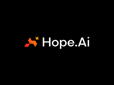 HopeAi logo design ai bot ai logo artificial intelligence brand identity branding design h letter h logo hope icon logo logo design minimalist saas software software logo spark technology technology logo