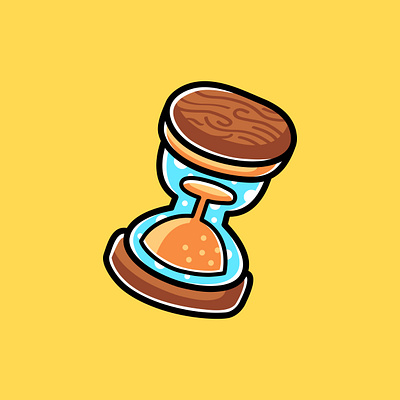 Hourglass Doodle Cartoon Illustration isolated