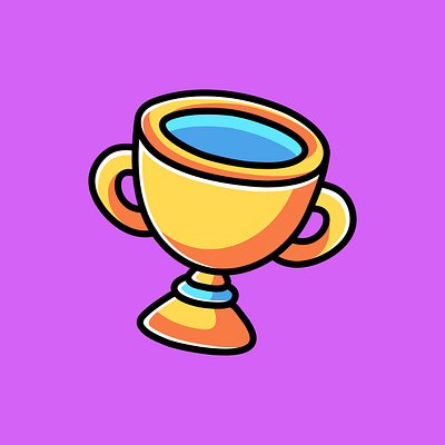 Trophy Doodle Cartoon Illustration sign