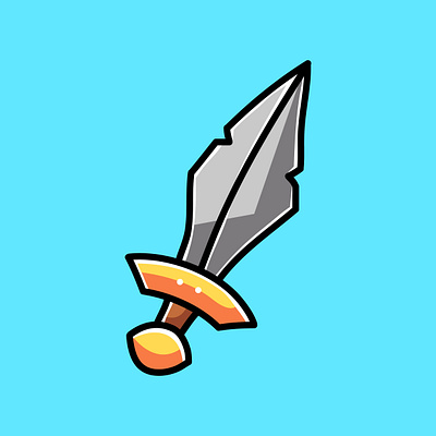 Sword Doodle Cartoon Illustration flat