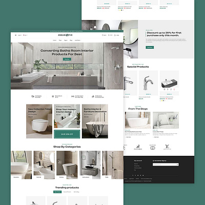 AquaFix Plumbing Supplies, Bathroom Accessories Ecommerce Theme graphic design opencart prestashop shopify woocommerce wordpress