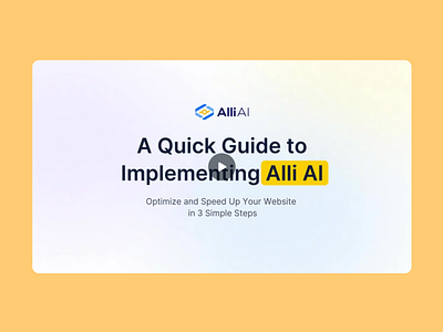 Alli AI | Onboarding | Site Speed Installation Video