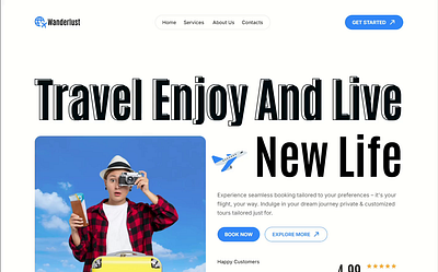 Travel Landing page animation blog booking figma landing page prototype tickets tour tourism tracker travel travel landing page ui ui design user experience web design website