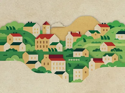 Hillside Town 2D Animated Motion Graphic 2d after effects animation buildings bushes day hillside houses illustration landscape motion design motion graphics night outside plants scene town trees vector village