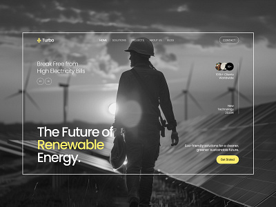 Solar Panel Web Hero Section design energy header solar panel ui webdesign website