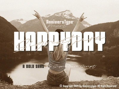 Happyday Font Duo bold font branding design font font duo graphic design happyday logo logo type sans sans serif script signature type design typeface typography