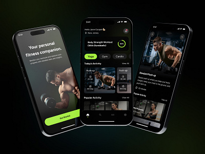 Fitness & Workout Mobile App🏋 activity app design branding design fitness fitness app graphic design gym app healtcare health app landing page mobile mobile app tracker uiux web design website website design workout workout app